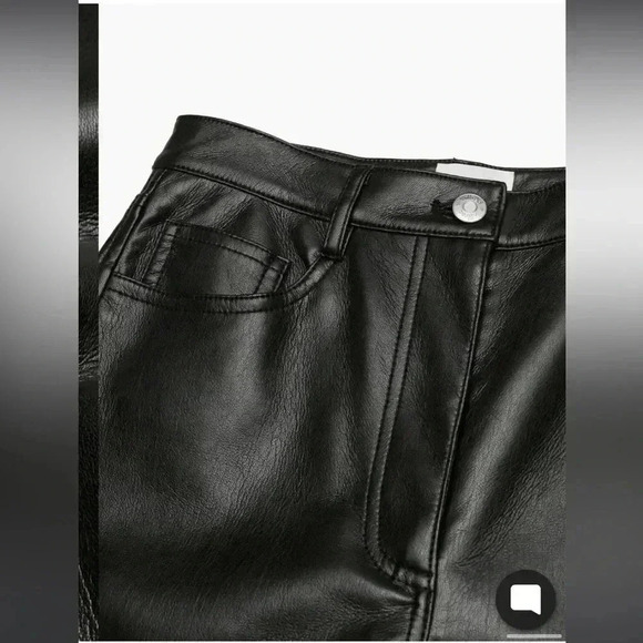 ARITZIA WILFRED VEGAN LEATHER STRAIGHT CROPPED HIGHRISE MELINA PANTS SZ 6 - Picture 12 of 12